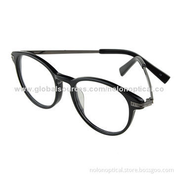 England Optical Classic BLK Round Eyeglasses Frame, Customized Logo